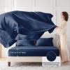 imageMUXHOMO 7 Pieces Queen Comforter Set Seersucker Bed in a Bag Queen Size All Season Luxury Bedding Set with Comforter Flat Sheet Fitted Sheet Pillowcases ampamp Shams BeigeNavy Blue