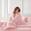 imageMUXHOMO 7 Pieces Queen Comforter Set Seersucker Bed in a Bag Queen Size All Season Luxury Bedding Set with Comforter Flat Sheet Fitted Sheet Pillowcases ampamp Shams BeigePink