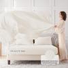 imageMUXHOMO 7 Pieces Queen Comforter Set Seersucker Bed in a Bag Queen Size All Season Luxury Bedding Set with Comforter Flat Sheet Fitted Sheet Pillowcases ampamp Shams BeigeIvory