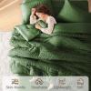 imageMUXHOMO 7 Pieces Queen Comforter Set Seersucker Bed in a Bag Queen Size All Season Luxury Bedding Set with Comforter Flat Sheet Fitted Sheet Pillowcases ampamp Shams BeigeDark Green