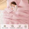 imageMUXHOMO 7 Pieces Queen Comforter Set Seersucker Bed in a Bag Queen Size All Season Luxury Bedding Set with Comforter Flat Sheet Fitted Sheet Pillowcases ampamp Shams BeigePink