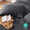imageMUXHOMO 7 Pieces Queen Comforter Set Seersucker Bed in a Bag Queen Size All Season Luxury Bedding Set with Comforter Flat Sheet Fitted Sheet Pillowcases ampamp Shams BeigeDark Grey