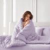 imageMUXHOMO 7 Pieces Queen Comforter Set Seersucker Bed in a Bag Queen Size All Season Luxury Bedding Set with Comforter Flat Sheet Fitted Sheet Pillowcases ampamp Shams BeigeLavender