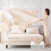 imageMUXHOMO 7 Pieces Queen Comforter Set Seersucker Bed in a Bag Queen Size All Season Luxury Bedding Set with Comforter Flat Sheet Fitted Sheet Pillowcases ampamp Shams BeigeBeige