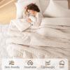 imageMUXHOMO 7 Pieces Queen Comforter Set Seersucker Bed in a Bag Queen Size All Season Luxury Bedding Set with Comforter Flat Sheet Fitted Sheet Pillowcases ampamp Shams BeigeBeige