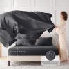 imageMUXHOMO 7 Pieces Queen Comforter Set Seersucker Bed in a Bag Queen Size All Season Luxury Bedding Set with Comforter Flat Sheet Fitted Sheet Pillowcases ampamp Shams BeigeDark Grey