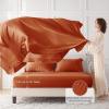 imageMUXHOMO 7 Pieces Queen Comforter Set Seersucker Bed in a Bag Queen Size All Season Luxury Bedding Set with Comforter Flat Sheet Fitted Sheet Pillowcases ampamp Shams BeigeBurnt Orange