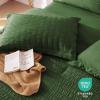 imageMUXHOMO 7 Pieces Queen Comforter Set Seersucker Bed in a Bag Queen Size All Season Luxury Bedding Set with Comforter Flat Sheet Fitted Sheet Pillowcases ampamp Shams BeigeDark Green