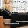 imageMUXHOMO 7 Pieces Queen Comforter Set Seersucker Bed in a Bag Queen Size All Season Luxury Bedding Set with Comforter Flat Sheet Fitted Sheet Pillowcases ampamp Shams BeigeBlack