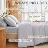imageMUXHOMO 7 Pieces Queen Comforter Set Seersucker Bed in a Bag Queen Size All Season Luxury Bedding Set with Comforter Flat Sheet Fitted Sheet Pillowcases ampamp Shams BeigeLight Grey