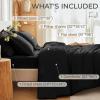 imageMUXHOMO 7 Pieces Queen Comforter Set Seersucker Bed in a Bag Queen Size All Season Luxury Bedding Set with Comforter Flat Sheet Fitted Sheet Pillowcases ampamp Shams BeigeBlack