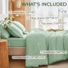 imageMUXHOMO 7 Pieces Queen Comforter Set Seersucker Bed in a Bag Queen Size All Season Luxury Bedding Set with Comforter Flat Sheet Fitted Sheet Pillowcases ampamp Shams BeigeSage Green