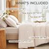 imageMUXHOMO 7 Pieces Queen Comforter Set Seersucker Bed in a Bag Queen Size All Season Luxury Bedding Set with Comforter Flat Sheet Fitted Sheet Pillowcases ampamp Shams BeigeBeige
