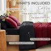 imageMUXHOMO 7 Pieces Queen Comforter Set Seersucker Bed in a Bag Queen Size All Season Luxury Bedding Set with Comforter Flat Sheet Fitted Sheet Pillowcases ampamp Shams BeigeRedBlack