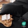 imageMUXHOMO 7 Pieces Queen Comforter Set Seersucker Bed in a Bag Queen Size All Season Luxury Bedding Set with Comforter Flat Sheet Fitted Sheet Pillowcases ampamp Shams BeigeBlack
