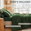 imageMUXHOMO 7 Pieces Queen Comforter Set Seersucker Bed in a Bag Queen Size All Season Luxury Bedding Set with Comforter Flat Sheet Fitted Sheet Pillowcases ampamp Shams BeigeDark Green