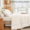 imageMUXHOMO 7 Pieces Queen Comforter Set Seersucker Bed in a Bag Queen Size All Season Luxury Bedding Set with Comforter Flat Sheet Fitted Sheet Pillowcases ampamp Shams BeigeIvory