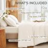 imageMUXHOMO 7 Pieces Queen Comforter Set Seersucker Bed in a Bag Queen Size All Season Luxury Bedding Set with Comforter Flat Sheet Fitted Sheet Pillowcases ampamp Shams BeigeIvory