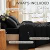 imageMUXHOMO 7 Pieces Queen Comforter Set Seersucker Bed in a Bag Queen Size All Season Luxury Bedding Set with Comforter Flat Sheet Fitted Sheet Pillowcases ampamp Shams BeigeBlack