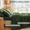 imageMUXHOMO 7 Pieces Queen Comforter Set Seersucker Bed in a Bag Queen Size All Season Luxury Bedding Set with Comforter Flat Sheet Fitted Sheet Pillowcases ampamp Shams BeigeDark Green