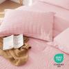 imageMUXHOMO 7 Pieces Queen Comforter Set Seersucker Bed in a Bag Queen Size All Season Luxury Bedding Set with Comforter Flat Sheet Fitted Sheet Pillowcases ampamp Shams BeigePink