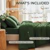 imageMUXHOMO 7 Pieces Queen Comforter Set Seersucker Bed in a Bag Queen Size All Season Luxury Bedding Set with Comforter Flat Sheet Fitted Sheet Pillowcases ampamp Shams BeigeDark Green