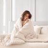 imageMUXHOMO 7 Pieces Queen Comforter Set Seersucker Bed in a Bag Queen Size All Season Luxury Bedding Set with Comforter Flat Sheet Fitted Sheet Pillowcases ampamp Shams BeigeBeige