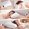 imageMUXHOMO Bed Pillows Queen Size Set of 2 Hotel Collection Sleeping Pillows 2 Pack for Side and Back Sleepers Down Alternative Plump Filling 20 x 30 InchesWhite