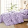 imageMUXHOMO Bed in a Bag Queen 7 Pieces Sage Green Queen Comforter Set Reversible Botanical Flowers Design Ultra Soft ampamp Breathable Bedding Sets with Comforter Sheets Pillowcases ampamp ShamsLavender Leaves