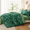 imageMUXHOMO Bed in a Bag Queen 7 Pieces Sage Green Queen Comforter Set Reversible Botanical Flowers Design Ultra Soft ampamp Breathable Bedding Sets with Comforter Sheets Pillowcases ampamp ShamsForest Green Leaves