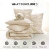imageMUXHOMO Bed in a Bag Queen 7 Pieces Sage Green Queen Comforter Set Reversible Botanical Flowers Design Ultra Soft ampamp Breathable Bedding Sets with Comforter Sheets Pillowcases ampamp ShamsBeige Leaves