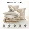 imageMUXHOMO Bed in a Bag Queen 7 Pieces Sage Green Queen Comforter Set Reversible Botanical Flowers Design Ultra Soft ampamp Breathable Bedding Sets with Comforter Sheets Pillowcases ampamp ShamsTaupe Leaves