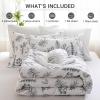 imageMUXHOMO Bed in a Bag Queen 7 Pieces Sage Green Queen Comforter Set Reversible Botanical Flowers Design Ultra Soft ampamp Breathable Bedding Sets with Comforter Sheets Pillowcases ampamp ShamsWhite Leaves