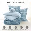 imageMUXHOMO Bed in a Bag Queen 7 Pieces Sage Green Queen Comforter Set Reversible Botanical Flowers Design Ultra Soft ampamp Breathable Bedding Sets with Comforter Sheets Pillowcases ampamp ShamsSilver Grey Leaves