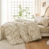 imageMUXHOMO Bed in a Bag Queen 7 Pieces Sage Green Queen Comforter Set Reversible Botanical Flowers Design Ultra Soft ampamp Breathable Bedding Sets with Comforter Sheets Pillowcases ampamp ShamsBeige Leaves