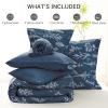 imageMUXHOMO Bed in a Bag Queen 7 Pieces Sage Green Queen Comforter Set Reversible Botanical Flowers Design Ultra Soft ampamp Breathable Bedding Sets with Comforter Sheets Pillowcases ampamp ShamsNavy Blue Leaves