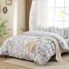imageMUXHOMO Bed in a Bag Queen 7 Pieces Sage Green Queen Comforter Set Reversible Botanical Flowers Design Ultra Soft ampamp Breathable Bedding Sets with Comforter Sheets Pillowcases ampamp ShamsWhite Leaves