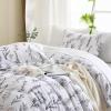 imageMUXHOMO Bed in a Bag Queen 7 Pieces Sage Green Queen Comforter Set Reversible Botanical Flowers Design Ultra Soft ampamp Breathable Bedding Sets with Comforter Sheets Pillowcases ampamp ShamsWhite Leaves