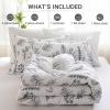 imageMUXHOMO Bed in a Bag Queen 7 Pieces Sage Green Queen Comforter Set Reversible Botanical Flowers Design Ultra Soft ampamp Breathable Bedding Sets with Comforter Sheets Pillowcases ampamp ShamsWhite Leaves