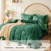 imageMUXHOMO Bed in a Bag Queen 7 Pieces Sage Green Queen Comforter Set Reversible Botanical Flowers Design Ultra Soft ampamp Breathable Bedding Sets with Comforter Sheets Pillowcases ampamp ShamsForest Green Leaves