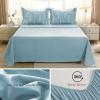 imageMUXHOMO Bed in a Bag Queen 7 Pieces Sage Green Queen Comforter Set Reversible Botanical Flowers Design Ultra Soft ampamp Breathable Bedding Sets with Comforter Sheets Pillowcases ampamp ShamsMineral Blue Leaves
