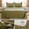 imageMUXHOMO Bed in a Bag Queen 7 Pieces Sage Green Queen Comforter Set Reversible Botanical Flowers Design Ultra Soft ampamp Breathable Bedding Sets with Comforter Sheets Pillowcases ampamp ShamsOlive Green Leaves
