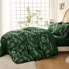 imageMUXHOMO Bed in a Bag Queen 7 Pieces Sage Green Queen Comforter Set Reversible Botanical Flowers Design Ultra Soft ampamp Breathable Bedding Sets with Comforter Sheets Pillowcases ampamp ShamsDark Green Leaves