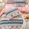 imageMUXHOMO Bed in a Bag Queen 7 Pieces Sage Green Queen Comforter Set Reversible Botanical Flowers Design Ultra Soft ampamp Breathable Bedding Sets with Comforter Sheets Pillowcases ampamp ShamsBohemian Flower Leaves