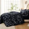 imageMUXHOMO Bed in a Bag Queen 7 Pieces Sage Green Queen Comforter Set Reversible Botanical Flowers Design Ultra Soft ampamp Breathable Bedding Sets with Comforter Sheets Pillowcases ampamp ShamsBlack Leaves