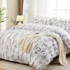 imageMUXHOMO Bed in a Bag Queen 7 Pieces Sage Green Queen Comforter Set Reversible Botanical Flowers Design Ultra Soft ampamp Breathable Bedding Sets with Comforter Sheets Pillowcases ampamp ShamsWhite Leaves