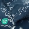imageMUXHOMO Bed in a Bag Queen 7 Pieces Sage Green Queen Comforter Set Reversible Botanical Flowers Design Ultra Soft ampamp Breathable Bedding Sets with Comforter Sheets Pillowcases ampamp ShamsNavy Blue Leaves