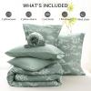imageMUXHOMO Bed in a Bag Queen 7 Pieces Sage Green Queen Comforter Set Reversible Botanical Flowers Design Ultra Soft ampamp Breathable Bedding Sets with Comforter Sheets Pillowcases ampamp Shams01  Sage Green Leaves