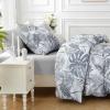 imageMUXHOMO Bed in a Bag Queen 7 Pieces Sage Green Queen Comforter Set Reversible Botanical Flowers Design Ultra Soft ampamp Breathable Bedding Sets with Comforter Sheets Pillowcases ampamp ShamsBlack Grey Leaves