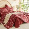 imageMUXHOMO Bed in a Bag Queen 7 Pieces Sage Green Queen Comforter Set Reversible Botanical Flowers Design Ultra Soft ampamp Breathable Bedding Sets with Comforter Sheets Pillowcases ampamp ShamsTerracotta Leaves